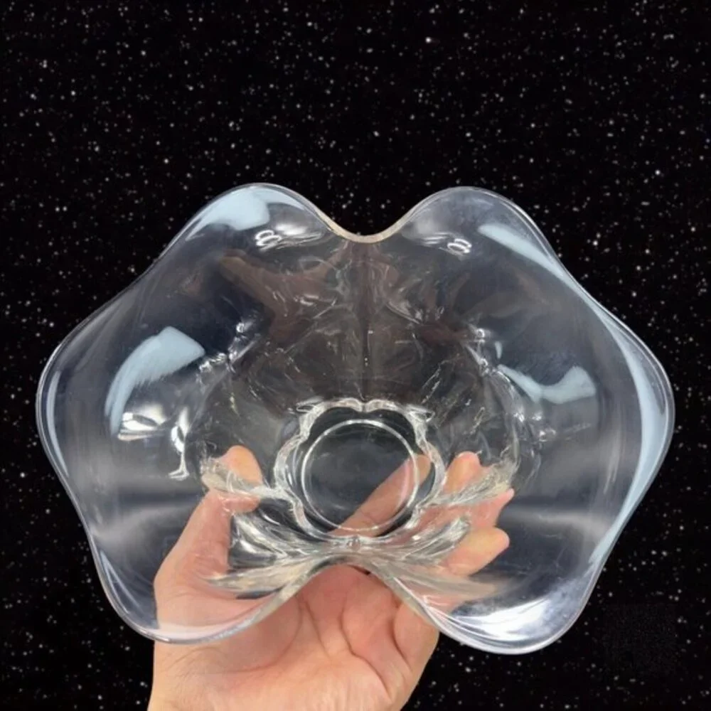 DUNCAN & MILLER Clear Canterbury Centerpiece Crimped Bowl‎ Dish Wavy Top Vintage